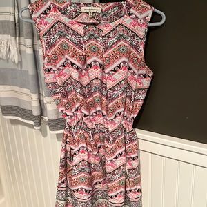 Speed Control- geometric pattern dress, side pocket and zippers, Size S